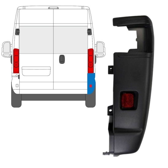 Angolo paraurti posteriore 270 gradi per Opel Movano 2021-2026 / Destra 15795