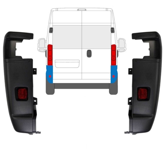 Angolo paraurti posteriore 270 gradi per Opel Movano 2021-2026 / Sinistra+Destra / Set 15797