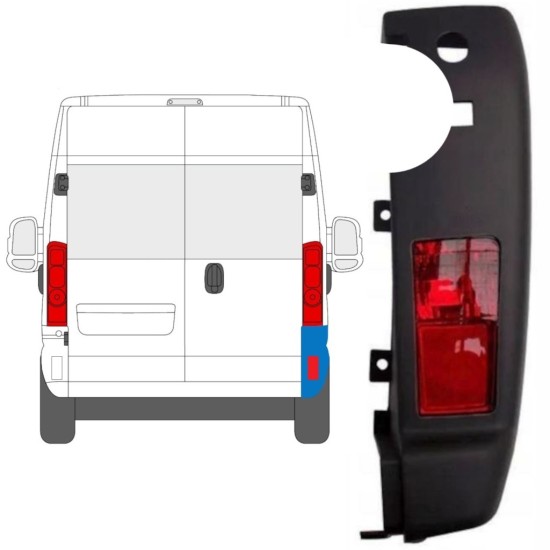 Angolo paraurti posteriore con lampada per Opel Movano 2021-2026 / Destra / Set 15794