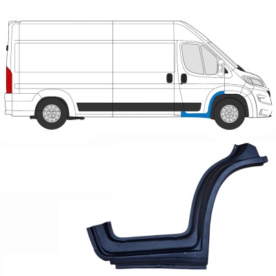 Pannello di riparazione davanzale della porta anteriore per Opel Movano 2021-2026 / Destra 16412
