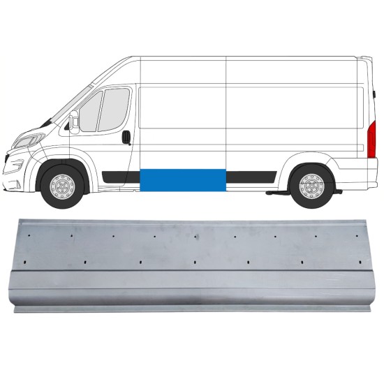 Lamiera di riparazione laterale con fori per modanatura per Opel Movano 2021-2026 / Sinistra 16539