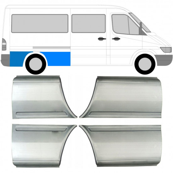 Pannello di riparazione parafango posteriore per Mercedes Sprinter 1995-2006 / Sinistra+Destra / Set 9613
