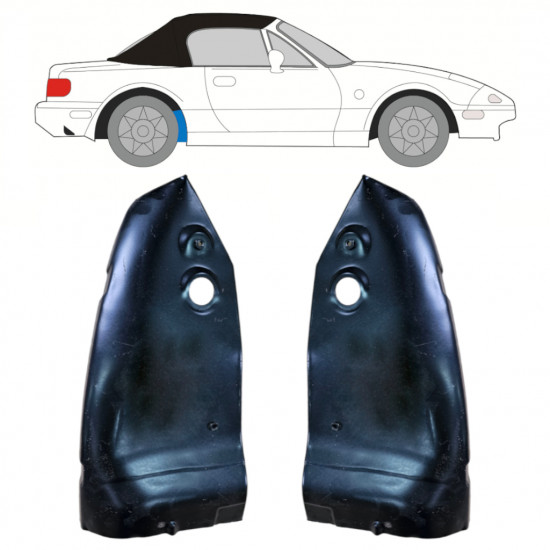 Pannello di riparazione arco ruota posteriore interno per Mazda MX-5 1989-1998 / Sinistra+Destra / Set 11889