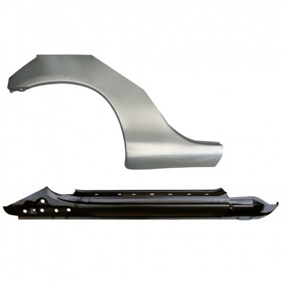 Lamiera di riparazione completo sottoporta e parafango posteriore per Mazda MX-5 1998-2005 NB / Destra / Set 11145