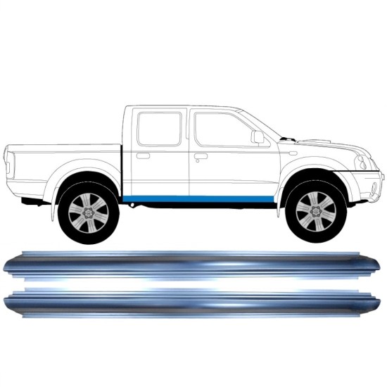Pannello di riparazione sottoporta lamiera per Nissan Navara D22 1998-2005 / Sinistra+Destra / Set 16287