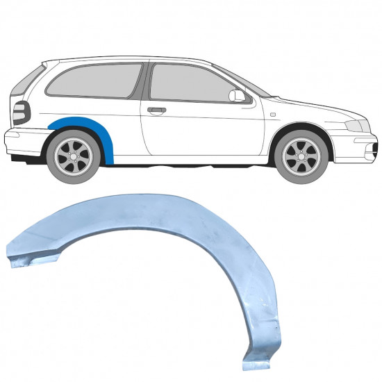 Pannello di riparazione parafango posteriore per Nissan Almera N15 1995-1999 / Destra 7289