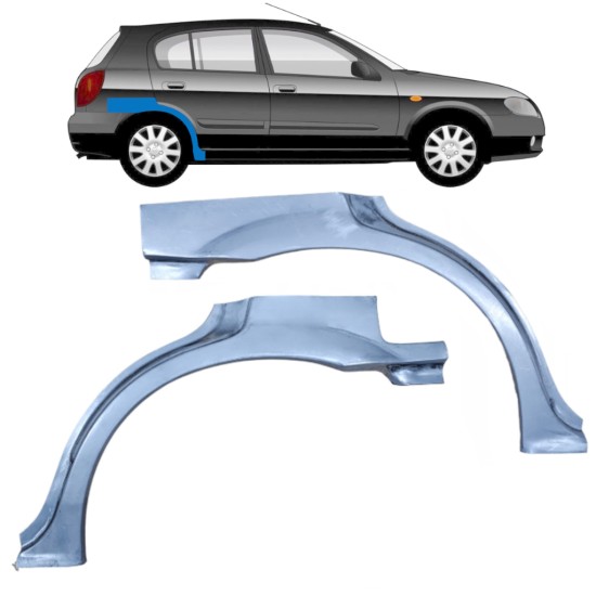 Pannello di riparazione parafango posteriore per Nissan Almera N16 1999-2007 / Sinistra+Destra / Set 9630