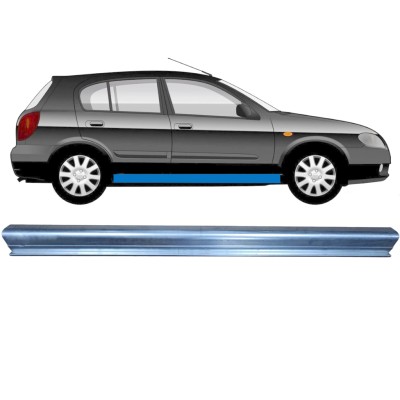 Pannello di riparazione sottoporta lamiera per Nissan Almera N16 1999-2007 / Sinistra = Destra (simmetrico) 7606