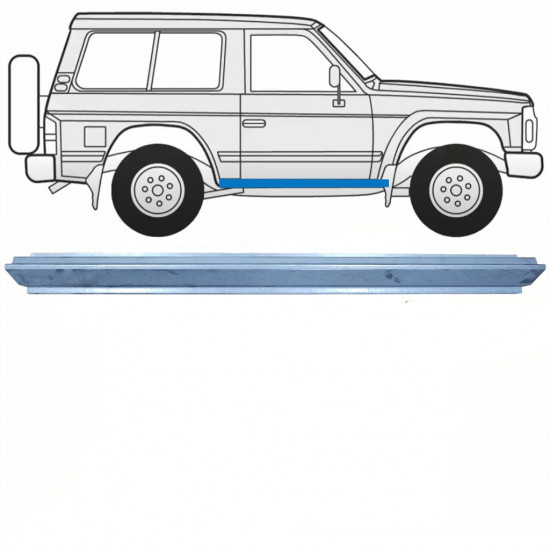 Pannello di riparazione sottoporta lamiera per Nissan Patrol Y60 GY60 1990-1997 / Sinistra = Destra (simmetrico) 8597