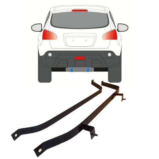 Cinghie serbatoio carburante per Nissan Qashqai 2007-2013 16014