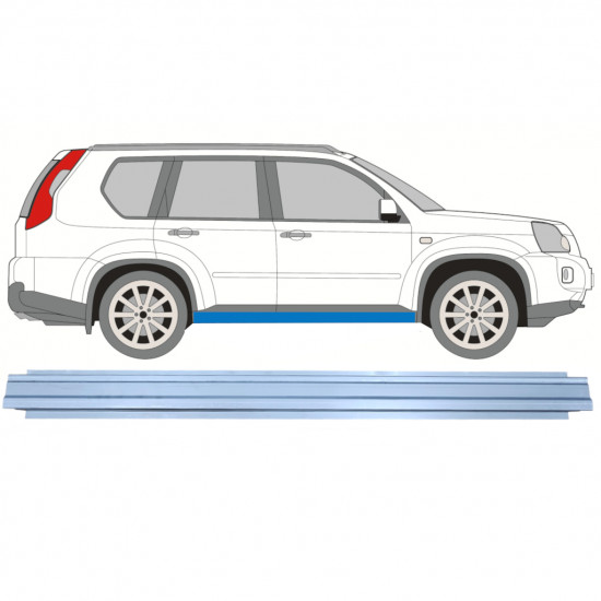 Pannello di riparazione sottoporta lamiera per Nissan X-Trail 2007-2014 / Sinistra = Destra (simmetrico) 9311