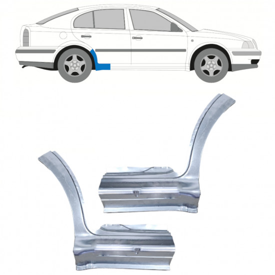 Pannello di riparazione sottoporta lamiera per Skoda Octavia I 1996-2010 / Sinistra+Destra / Set 12515