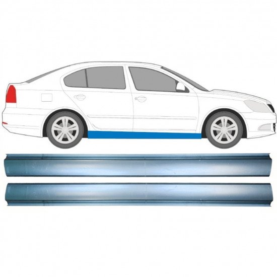 Pannello di riparazione sottoporta lamiera per Skoda Octavia II 2004-2013 / Sinistra = Destra (simmetrico) / Set 10309
