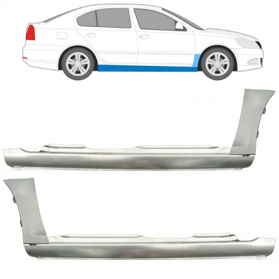 Lamiera di riparazione sottoporta completo e parafango anteriore per Skoda Octavia II 2004-2013 / Set 11178