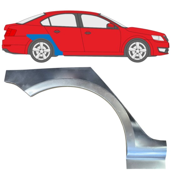 Pannello di riparazione parafango posteriore per Skoda Octavia III 2013-2020 / Destra 15862