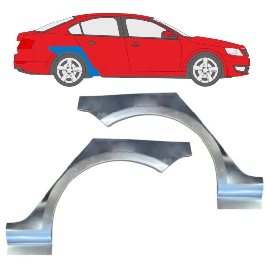 Pannello di riparazione parafango posteriore per Skoda Octavia III 2013-2020 / Sinistra+Destra / Set 15864