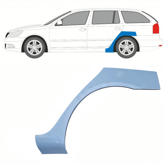 Pannello di riparazione parafango posteriore per Skoda Octavia II 2004-2013 / Sinistra 10186