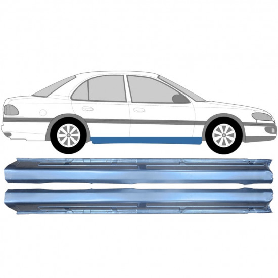 Pannello di riparazione sottoporta lamiera per Opel Omega B 1994-2003 / Sinistra+Destra / Set 10560