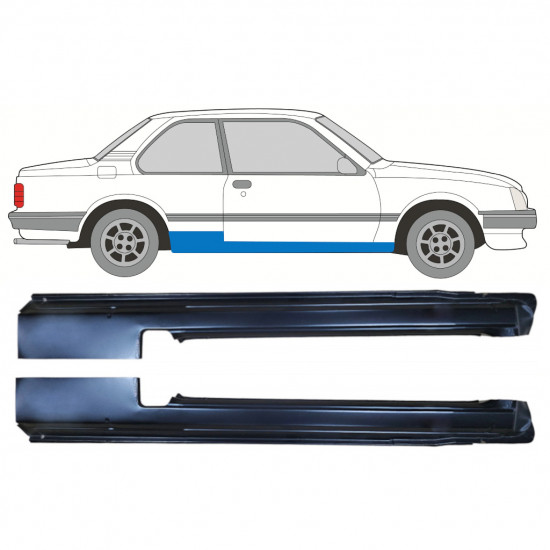 Sottoporta Lamiera Completo per Opel Ascona C 1981-1998 / Sinistra+Destra / Set 10981