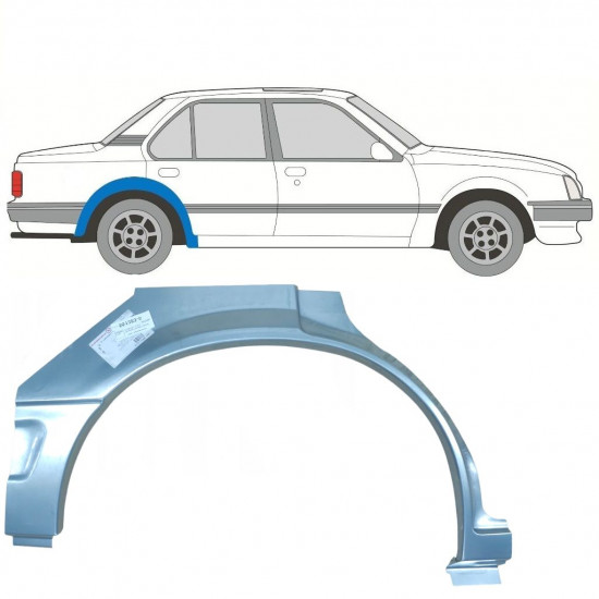 Pannello di riparazione parafango posteriore per Opel Ascona C 1981-1998 / Destra 7293