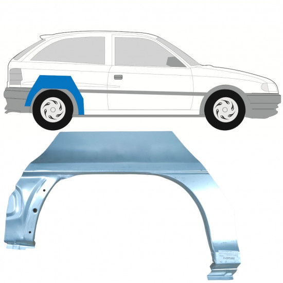 Pannello di riparazione parafango posteriore per Opel Astra F 1991-2002 / Destra 7257