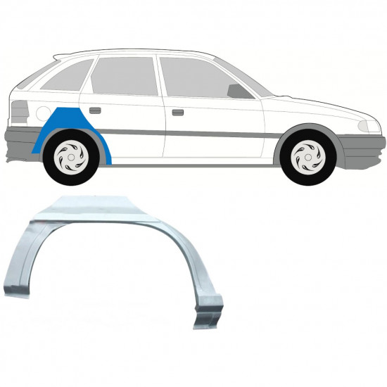 Pannello di riparazione parafango posteriore per Opel Astra F 1991-2002 / Destra / HATCHBACK 7259