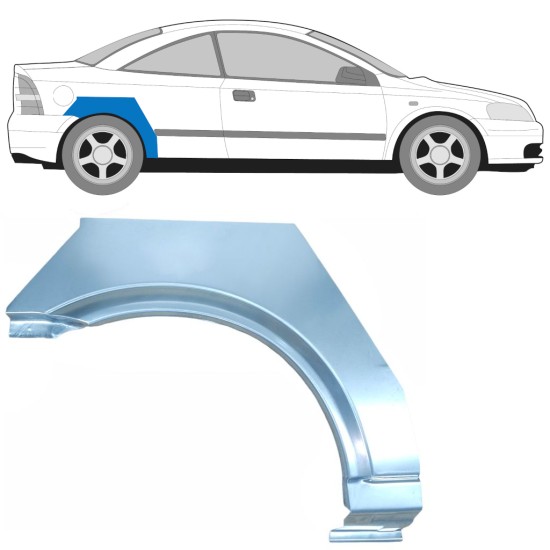 Pannello di riparazione parafango posteriore per Opel Astra G 1998-2009 / Destra / COUPE 15959