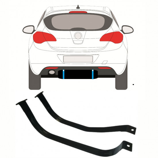 Cinghie serbatoio carburante per Opel Astra J 2009-2015 9395