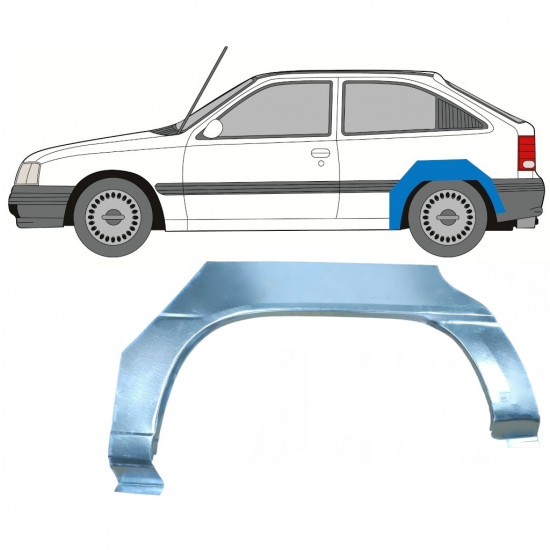 Pannello di riparazione parafango posteriore per Opel Kadett E Astra 1984-1993 / Sinistra 7362