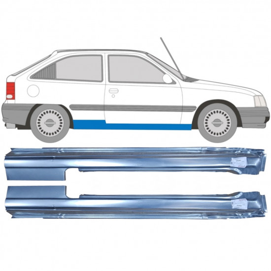 Sottoporta Lamiera Completo per Opel Kadett E Astra 1984-1993 / Sinistra+Destra / Set 9449