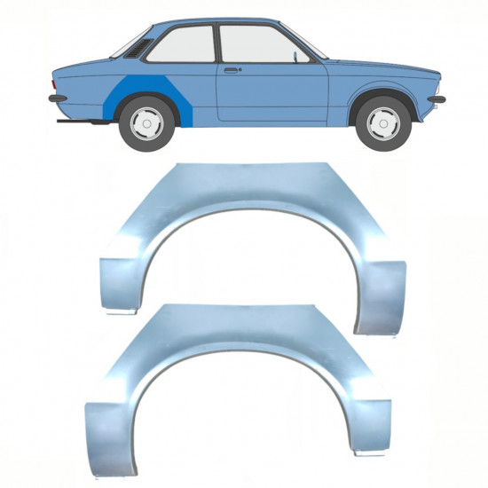 Pannello di riparazione parafango posteriore per Opel Kadett C 1973-1979 / Sinistra+Destra / Set 11077