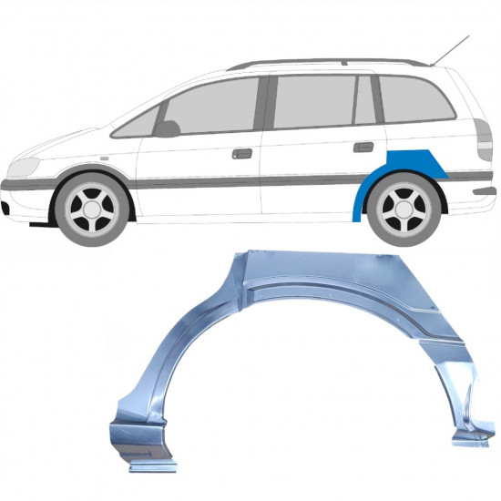 Pannello di riparazione parafango posteriore per Opel Zafira A 1999-2005 / Sinistra 6889