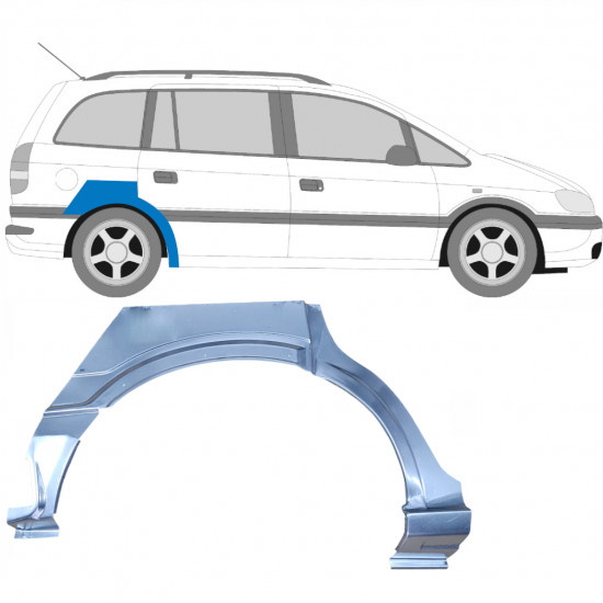 Pannello di riparazione parafango posteriore per Opel Zafira A 1999-2005 / Destra 6888