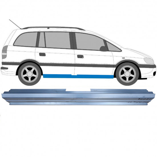 Pannello di riparazione sottoporta lamiera per Opel Zafira A 1999-2005 / Sinistra = Destra (simmetrico) 8932