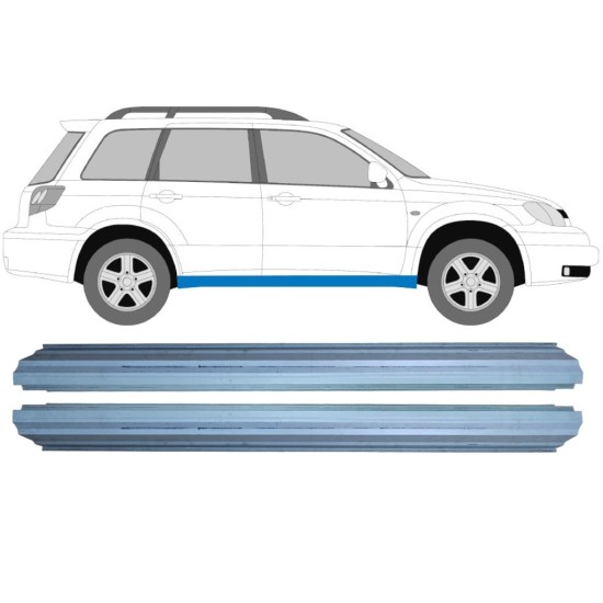 Pannello di riparazione sottoporta lamiera per Mitsubishi Outlander 2003-2007 / Sinistra+Destra / Set 16144