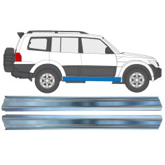 Pannello di riparazione sottoporta lamiera per Mitsubishi Pajero 2006-2021 / Sinistra+Destra / Set 16351