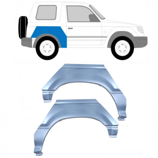 Pannello di riparazione parafango posteriore per Mitsubishi Pajero 1991-2001 / Sinistra+Destra / Set 10668