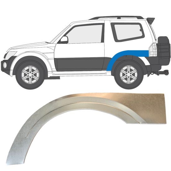 Pannello di riparazione parafango posteriore per Mitsubishi Pajero 2006-2021 / Sinistra 14838