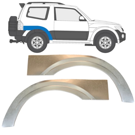 Pannello di riparazione parafango posteriore per Mitsubishi Pajero 2006-2021 / Sinistra+Destra / Set 14839