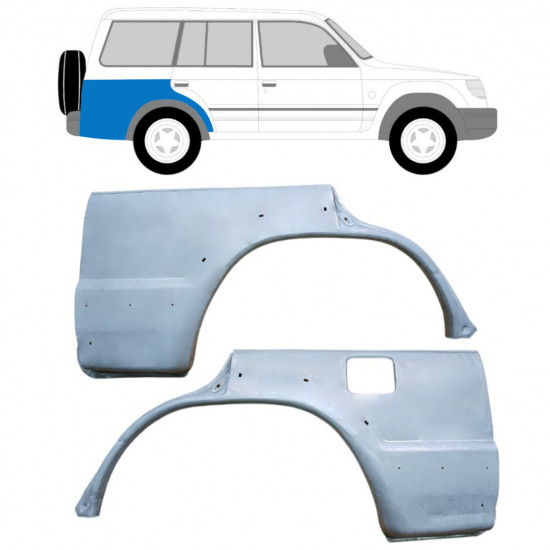Pannello di riparazione parafango posteriore per Mitsubishi Pajero 1991-2001 / Sinistra+Destra / Set 10402