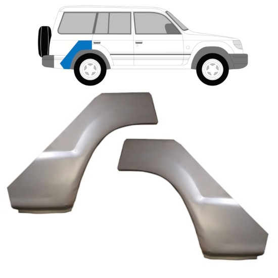 Pannello di riparazione parafango posteriore per Mitsubishi Pajero 1991-2001 / Sinistra+Destra / Set 16151