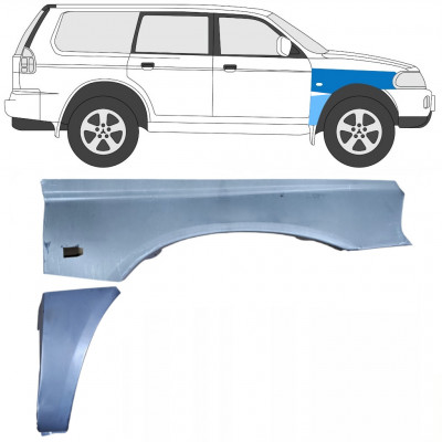 Pannello di riparazione parafango anteriore per Mitsubishi Pajero Sport 1996-2008 / Destra / Set 8542