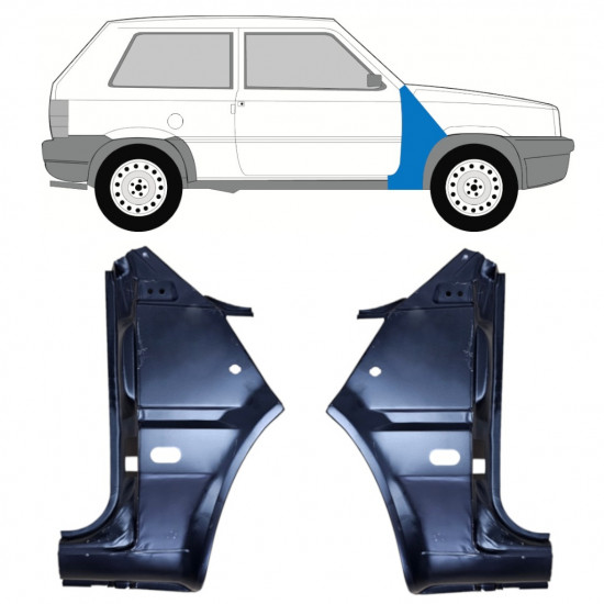 Parafango anteriore per Fiat Panda 1980-2002 / Sinistra+Destra / Set 11813