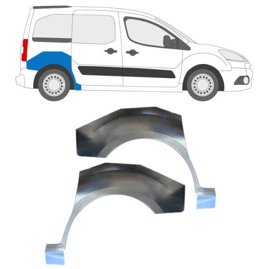 Pannello di riparazione parafango posteriore per Peugeot Partner 2008-2018 / Sinistra+Destra / Set 15867