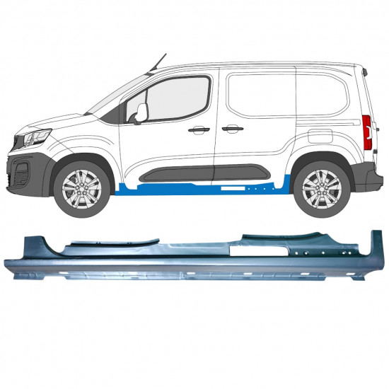 Sottoporta Lamiera Completo per Peugeot Partner 2018-2023 / Sinistra 12876