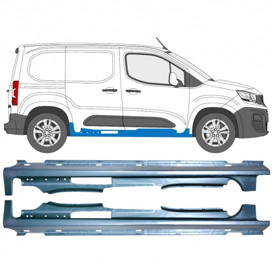 Sottoporta Lamiera Completo per Peugeot Partner 2018-2023 / Sinistra / Destra / Sinistra+Destra / Set 12877