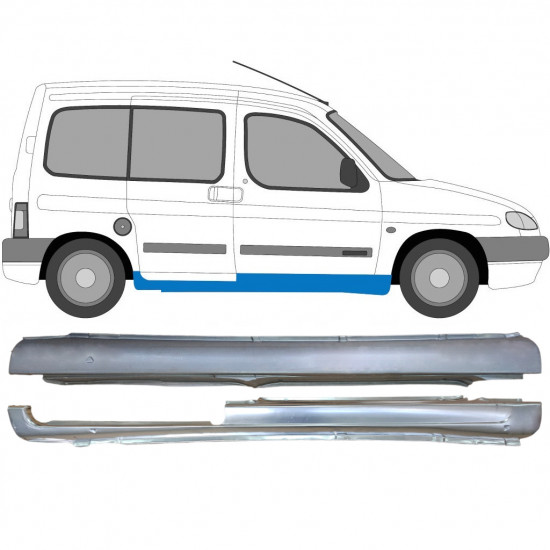 Pannello di riparazione sottoporta lamiera per Citroen Berlingo 1996-2008 / Destra / Set 14019