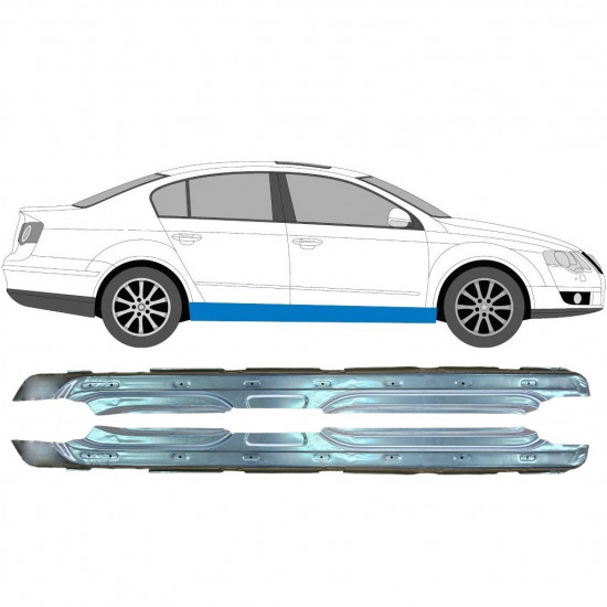 Sottoporta Lamiera Completo per Volkswagen Passat B6 2005-2010 / Sinistra+Destra / Set 9661