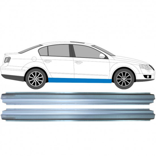 Pannello di riparazione sottoporta lamiera per Volkswagen Passat B6 2005-2010 / Sinistra = Destra (simmetrico) / Set 10386