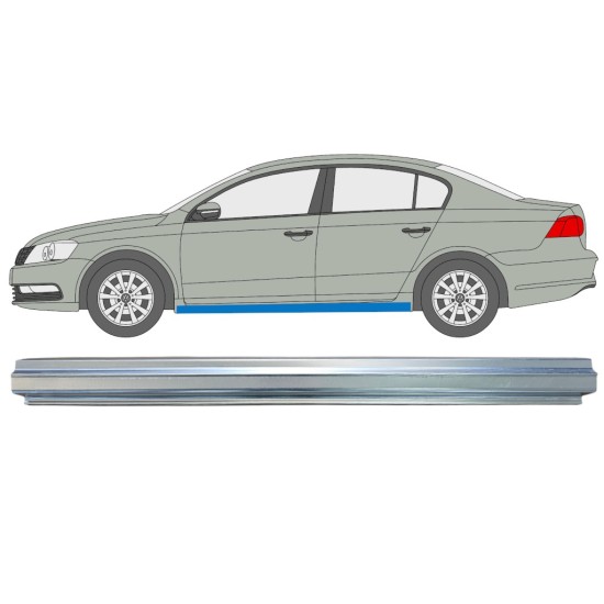 Pannello di riparazione sottoporta lamiera per Volkswagen Passat B7 2010-2015 / Sinistra 16356